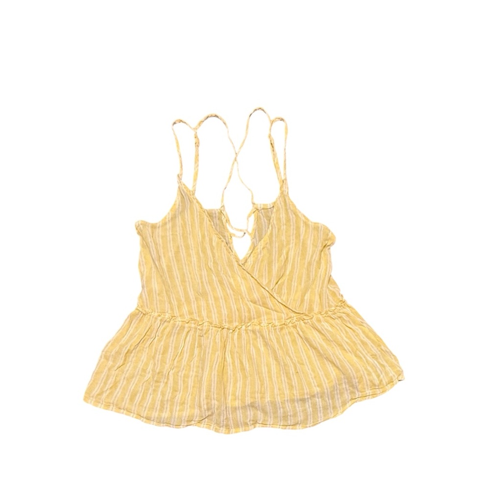 American Eagle Outfitters Yellow/White Tank Striped Blouse